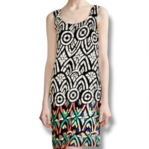 Anthropologie Kachel Glasswork Embroidered Sleeveless Shift Dress Petite
